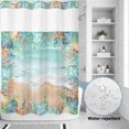 thumbnail image 2 of No Hook Shower Curtain, Ocean Coastal Shower Curtains for Bathroom with See Through Top Window, Summer Nautical Beach Coral Starfish Waterproof & Washable Bath Curtain 60"x72", 2 of 9