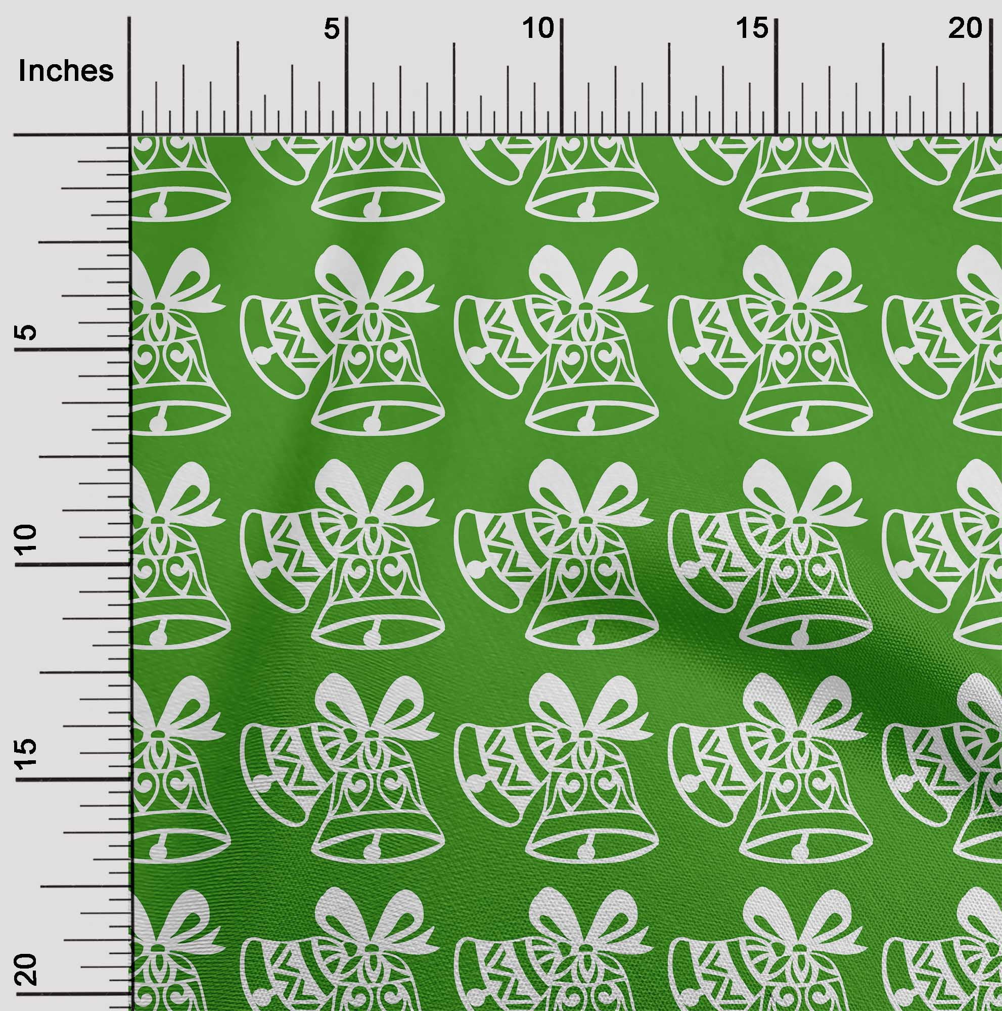 oneOone Georgette Viscose Green Fabric Merry Christmas Diy Clothing Quilting Fabric Print Fabric By Yard 42 Inch Wide-3CQ