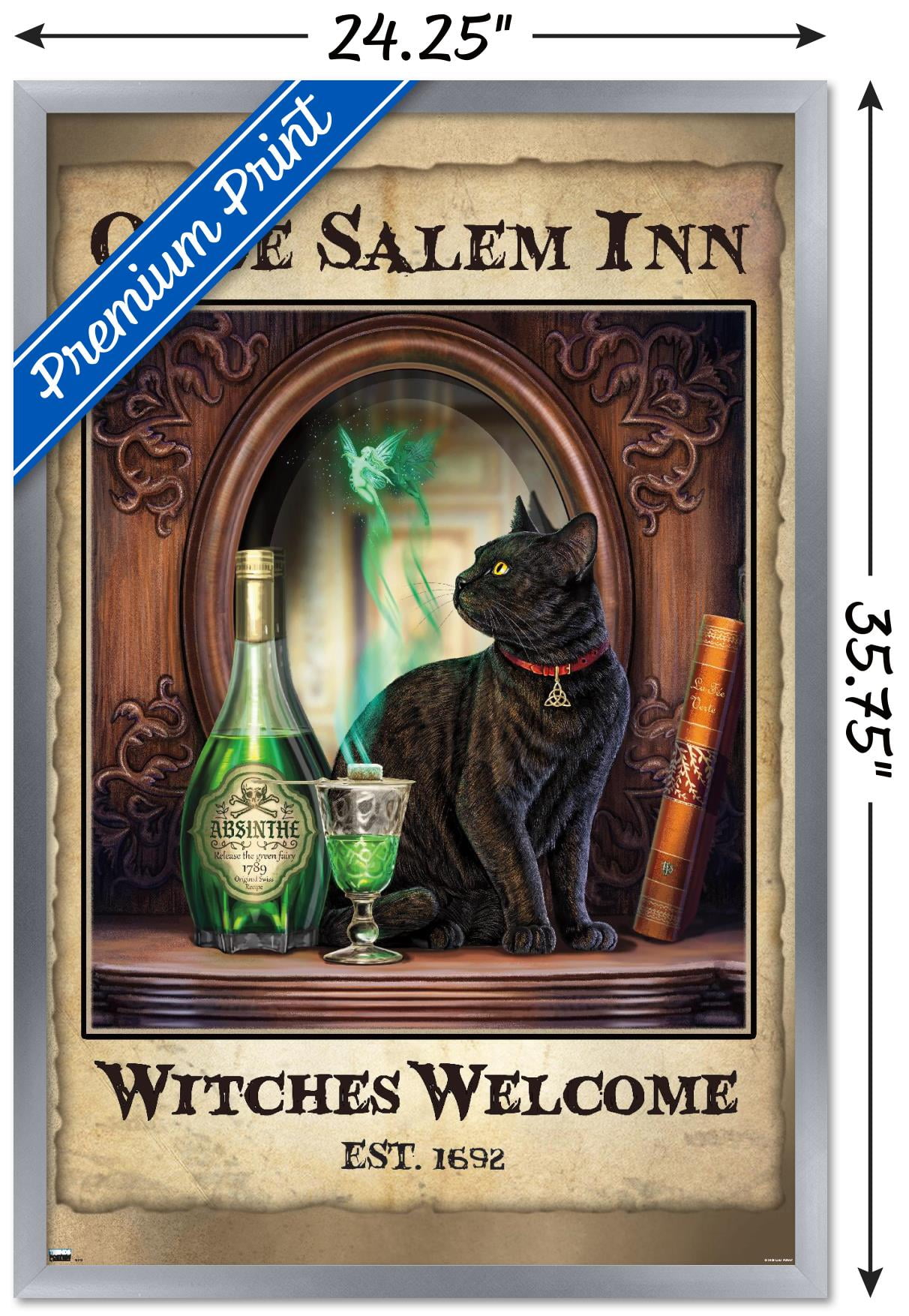 Lisa Parker - Absinthe Witches Welcome Wall Poster, 22.375" x 34", Framed