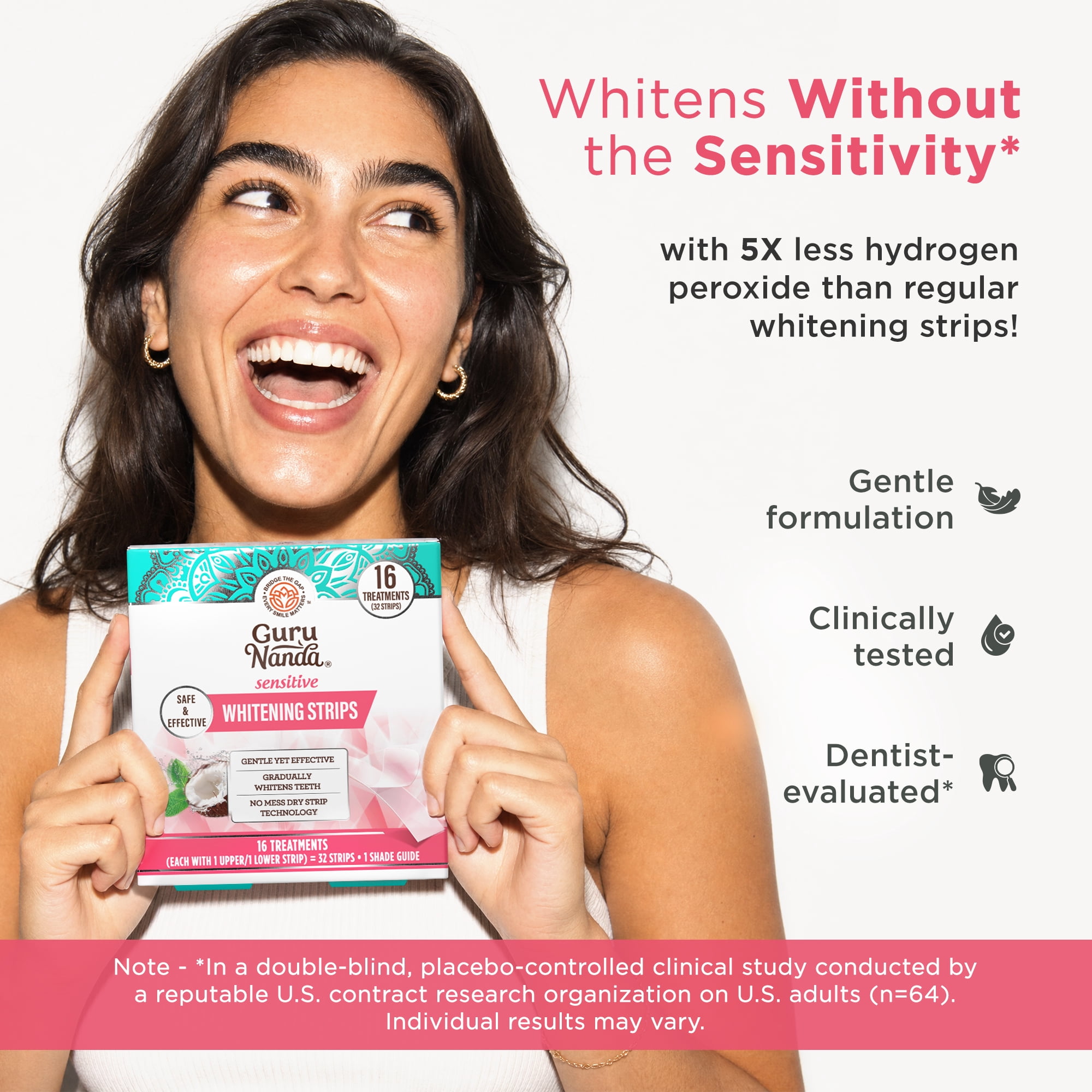GuruNanda Sensitive Whitening Strips with Coconut Oil - 16