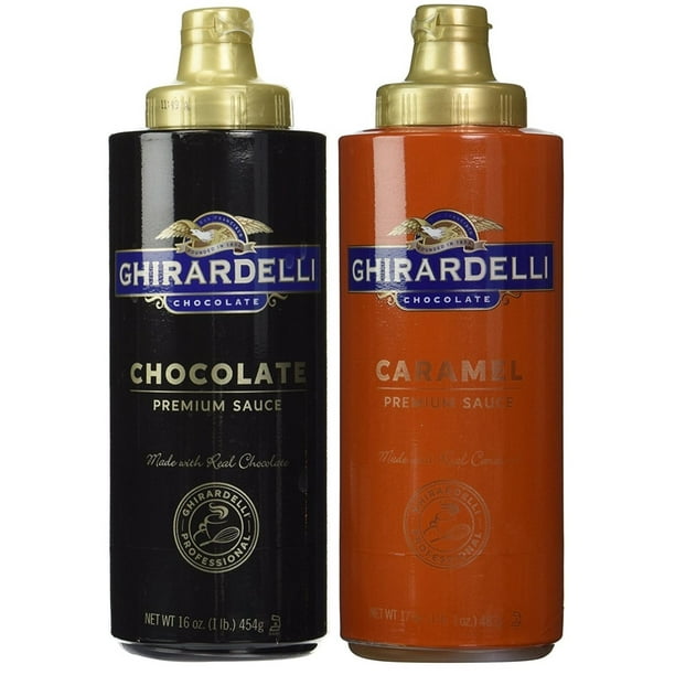 Ghirardelli Chocolate (16oz) & Caramel (17oz) Sauces in Squeeze Bottles