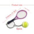 thumbnail image 2 of Advancent 6 piezas simulación raqueta de tenis llaveros deporte moda colgante decoración llavero accesorios esposa verde Decoración del hogar Púrpura Advancent HA011953-05, 2 of 5