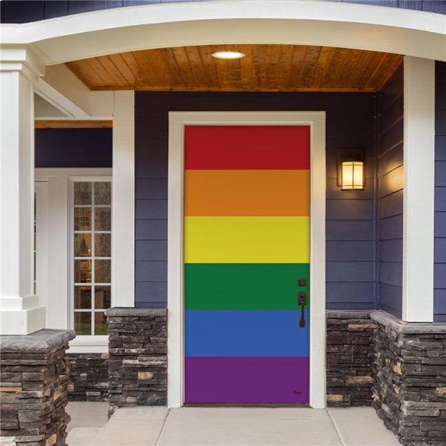 My Door Decor 285906PRDE-001 Bannière de Porte d'Entrée Extérieure LGBT Originale 36 x 80 Po, Multicolore