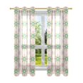 thumbnail image 7 of Yayeee Window Curtains Light Filtering 63"x52" Grommet Panel Pair Home Living Room Decor, Retro Green Stars, 7 of 7