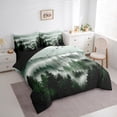 thumbnail image 3 of jejeloiu Retro Natural Landscape 7-Piece Twin Bedding Sets,Jungle Mountain Range Bedding Comforter Set,Green Black Sheet Sets For Kids,Breathable Home Decor Reversible, 3 of 8