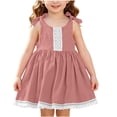 thumbnail image 2 of Toddler Girl Sleeveless Dress Cotton Summer Sundress Baby Casual Playwear Cute A-Line Dresses Pink 3-4 Years, 2 of 6