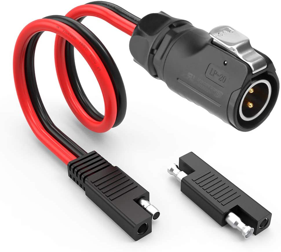 LIXIN 2 Pin Power Industrial Circular Connector to MC4 Cable Adapter 10AWG for Furrion,Solar Panel Suitcase,Forrest River RV Ports 
