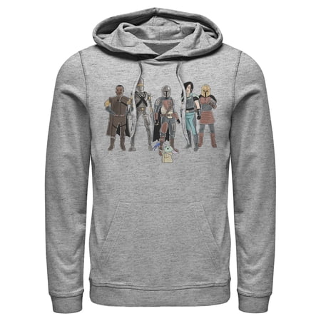 Men s Star Wars: The Mandalorian Farewell on Nevarro Pull Over Hoodie Athletic Heather Medium