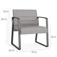 thumbnail image 4 of Waterfall Reception Sled Base Oversize Guest Chair / Silver Steel / Black, 4 of 5