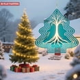 thumbnail image 4 of Stylized Metal Hanging Christmas Tree Wind Spinner - Geometric Pattern Design with Glowing Trunk & Roots for Garden Decor, 4 of 7