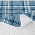thumbnail image 5 of Manfei Geometric Check Quilt King,Classic Plaid Theme King Coverlet Set,Blue,3pcs,1 Bedspread and 2 Pillowcases, 5 of 7