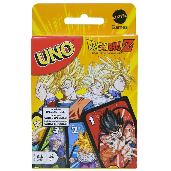 Dragon Ball Z Mattel DP UNO Card Game, 0.75 in, Multicolor