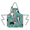thumbnail image 2 of Australian Shepherd Pioneer Flower Apron-Garden Aprons for Women with Pockets-Cotton Linen Waterproof Kitchen Cooking Gardening Aprons Adjustable for Kitchen,Cooking,BBQ and Salon 33x27 Inch, 2 of 7