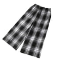 thumbnail image 3 of Bovxnpu Girls Plaid Wide Leg Pants Loungewear Pants Plaid Straight Leg Girls Summer Fashion Daily Casual Comfortable Wear Pants, 3 of 9