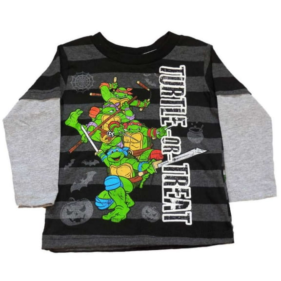 Teenage Mutant Ninja Turtles Infant Toddler Boys Black Turtle or Treat Shirt 18m