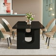 thumbnail image 3 of Tribesigns 71-Inch Modern Dining Table for 6 to 8 People, Kitchen Dining Table with Wood Pedestal Base, Rectangular Long Dinner Table for Kitchen, Dining Room, Living Room, Black, 3 of 7