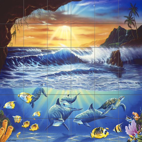 Tile Mural Bathroom Backsplash - Heavenly Cave-JW - by Jeff Wilkie