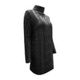 thumbnail image 4 of Women's Fall Winter Turtleneck Long Sleeve Oversized Cable Knit Chunky Pullover Jumper Sweater Dresses, 4 of 6