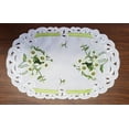 thumbnail image 2 of Doily Boutique Oval Placemat Doily with Daisy Flowers on Bleached White Fabric Size 27 x 13 inches, 2 of 4