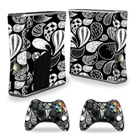 MightySkins XBOX360S-Drops Skin Decal Wrap Cover for Xbox 360 S Slim Plus 2 Controllers - Drops Each Microsoft Xbox 360 S Slim Skin kit is printed with super-high resolution graphics with a ultra finish. All skins are protected with MightyShield. This laminate protects from scratching  fading  peeling and most importantly leaves no sticky mess guaranteed. Our patented advanced air-release vinyl guarantees a perfect installation everytime. When you are ready to change your skin removal is a snap  no sticky mess or gooey residue for over 4 years. This is a 8 piece vinyl skin kit. It covers the Microsoft Xbox 360 S Slim console and 2 controllers. You can t go wrong with a MightySkin. Features Skin Decal Wrap Cover for Xbox 360 S Slim Plus 2 Controllers Microsoft Xbox 360 S decal skin Microsoft Xbox 360 S case Black White Art Backgrounds Coloring books checker board Cheveron Drops Microsoft Xbox 360 S skin Microsoft Xbox 360 S cover Microsoft Xbox 360 S decal Add style to your Microsoft Xbox 360 S Slim Quick and easy to apply Protect your Microsoft Xbox 360 S Slim from dings and scratchesSpecifications Design: Drops Compatible Brand: Microsoft Compatible Model: Xbox 360 Slim Console - SKU: VSNS60568