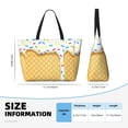 thumbnail image 4 of Xecao White Ice Cream for versatile beach bag for women includes zipper pockets and waterproof material, ideal for vacations and adventures., 4 of 7
