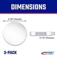 thumbnail image 2 of Master Magnetics Neodymium Magnet Discs - 0.709" Diameter, 0.118" Thick, 7 lb. Pull, Nickel Plate, Pack of 3, 07047, 2 of 6