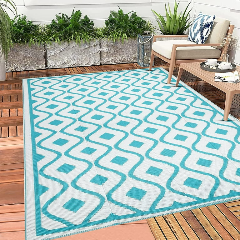 Findosom 6'x9' Brown Large Outdoor Mat RV Outdoor Rug Reversible