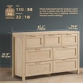 thumbnail image 6 of ARKANTOS Wooden 7 Drawer Double Dressers, Wide Chests of Drawers for Bedroom, Light Oak, 6 of 7