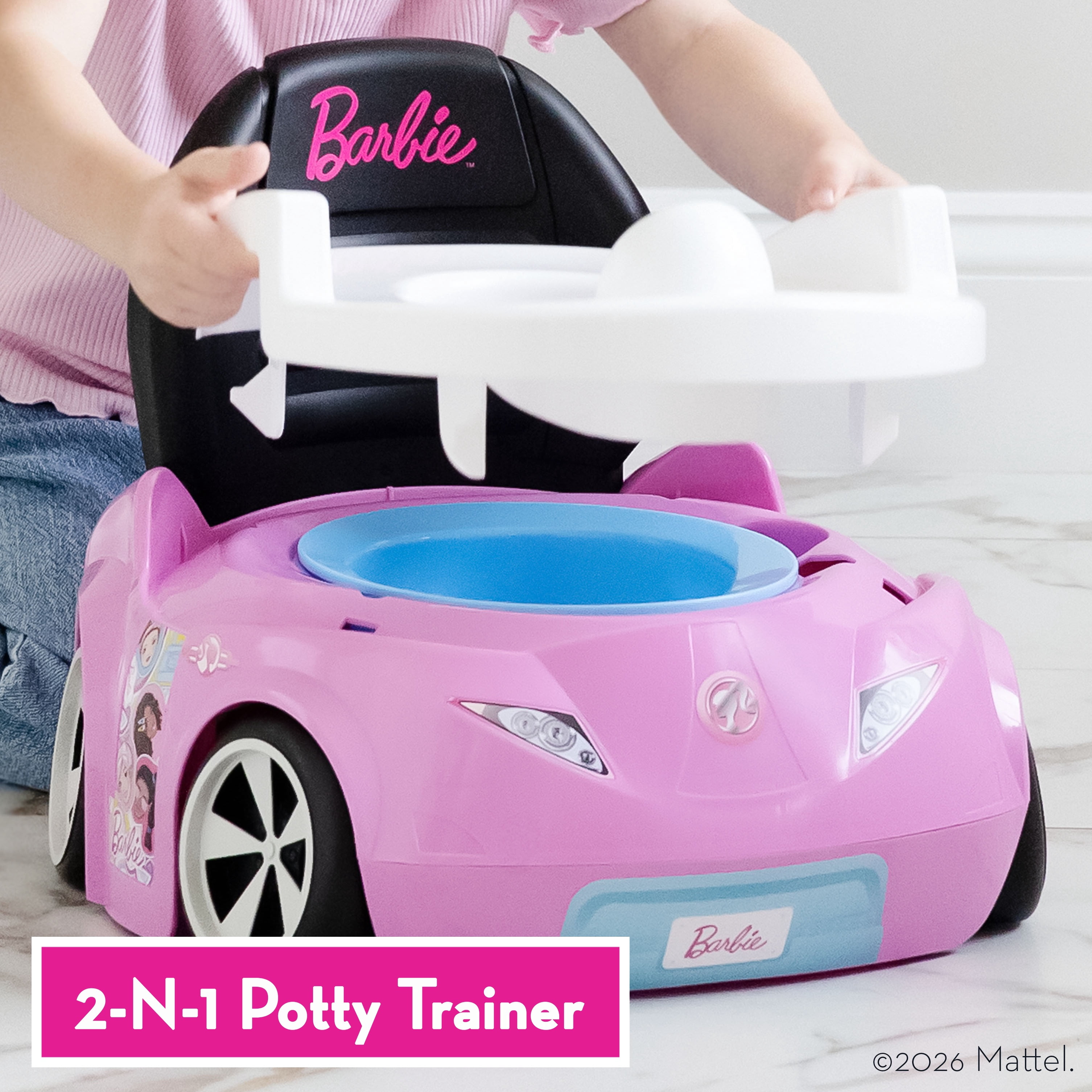 Barbie Dream Potty Training Toilet, Includes Detachable Toddler Toilet Seat and Kids Potty, Ages 12 Months and Up, Pink