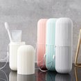 thumbnail image 4 of bedienty Creative Portable Toothpaste Toothbrush Holder Case Non-Slip Strip Germproof Storage Box Plastic Couple Bathroom Accessories green 1Set, 4 of 6