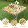 thumbnail image 4 of Yellow Daisy Flower Pattern Square Fitted Tablecloth with Elastic Edge,Square Table Cover,Washable Elastic Table Cover for Home Kitchen Party Decor 36"x36", 4 of 6
