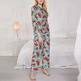 thumbnail image 3 of Goofa Watermelon Printed Women’s 2 Piece Pajama Set Super,Pajamas Women's Long Sleeve Sleepwear Soft Button Down Loungewear Pjs Lounge Set Nightwear-XX-Large, 3 of 9