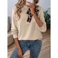 thumbnail image 5 of Women'S Stand Collar Casual Leopard Print Long Sleeve Pullover Autumn Tops  S, 5 of 7