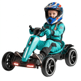 thumbnail image 3 of 12V Electric Go Kart for Kids Ages 3-6, Foldable Power Ride-On Pedal Toy with Adjustable Seat, Music & Flashing LED Lights, Light Blue, 3 of 8