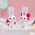 thumbnail image 4 of HYmarket Kawaii Rabbit Statue - Resin, Adorable Bunny with Bow on Head, Rabbit Sculpture Ornament, Office Supply, 4 of 8