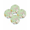 thumbnail image 7 of 13 Inch Round Placemats Set of 4, Easter Bunny Non Slip Heat Insulation PP Table Mats, Farmhouse Colorful Eggs Tulip Wood Grain Green Washable Place Mats for Kitchen Dining Party Table Decor, 7 of 7