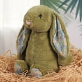 thumbnail image 4 of 9.8" /15.7"Dusty Rose Easter Bunny Plush Toy with Flower Pattern Ears - Floral Rabbit Stuffed Animal Doll - Soft Fuzzy Vintage Cottagecore Spring Decor & Basket Stuffer Gift for Bedroom Holiday, 4 of 11