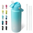 thumbnail image 1 of Bjpkpk Botella De Agua Con Tapa De Pajita, Botellas De Agua Con Aislamiento Al Vacío De 24 Onzas, Termo De Acero Inoxidable De Metal Para Viajes Deportivos, Sin Bpa, A Prueba De Fugas, Termos, Vasos,, 1 of 5