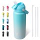 thumbnail image 1 of Bjpkpk Botella De Agua Con Tapa De Pajita, Botellas De Agua Con Aislamiento Al Vacío De 24 Onzas, Termo De Acero Inoxidable De Metal Para Viajes Deportivos, Sin Bpa, A Prueba De Fugas, Termos, Vasos,, 1 of 5