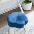 thumbnail image 5 of Linon Adult Floral Inspired Boho Chrome Base Vanity Stool Table Set, Navy Velvet, 5 of 12