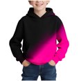 thumbnail image 3 of CYRBOKO Boys Hooded Sweatshirts, Gradient Long Sleeve Casual Athletic Pullover Tops Hot Pink Size 7-8 T, 3 of 7