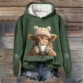 thumbnail image 2 of Womens Christmas Hoodies Long Sleeve Highland Cattle Print Hooded Sweatshirts Xmas Holiday Fall Fashion Pullover Tops Trendy Winter Outfits, 2 of 3