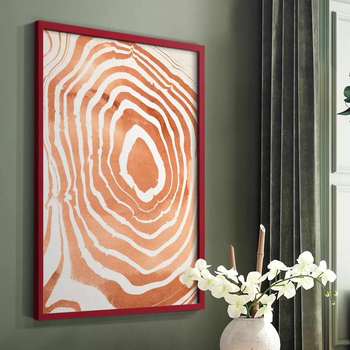 Wood Grain Suminagashi III Framed Print - Solid Wood in Single Picture Frame Solid Wood 2 Framed Print