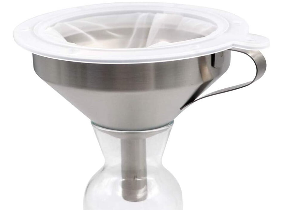 HEQU Metal Funnel With Mesh Filter 5Inch 304 Stainless Steel Funnel With 100/200 Mesh Food ...