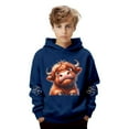 thumbnail image 5 of MAIHAN Teen Girl Hoodies Highland Cow Warmth Cozy Pullovers Long Sleeve Boys Christmas Hoodies Sherpa Lined Cute Casual Fall Winter Sweatshirts(Navy,11-12 Years), 5 of 6