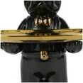 thumbnail image 4 of 7" x 12" Black Ceramic Bulldog Sculpture with Gold Accents, by DecMode, 4 of 11