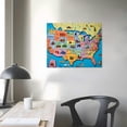 thumbnail image 3 of FUMJ  United States of America USA Kids Map Poster Art Prints Stretched Canvas Wall Art Gallery Canvas Wrap Giclee Print Ready to Hang for Classroom Walls Decor, 3 of 4