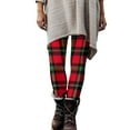 thumbnail image 4 of Roncen Women's Christmas Plaid Leggings - Stretchy Workout Running Pants with Elastic Waist for Casual Wear & Fitness Activities, 4 of 9