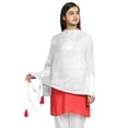 thumbnail image 1 of eloria Women's Chiffon Pom Pom Dupatta Long Stole Scarves Ethenic Chunni Stole Color: White, 1 of 4