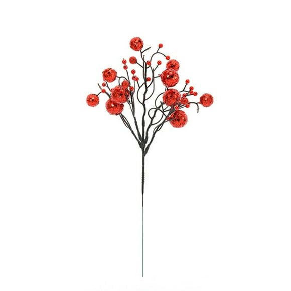 UDIYO Christmas Artificial Flower Shiny Increase Atmosphere Decorative Foam Portable Christmas Decoration Sequin Vivid Fake Flower Simulated Flower for Christmas Party